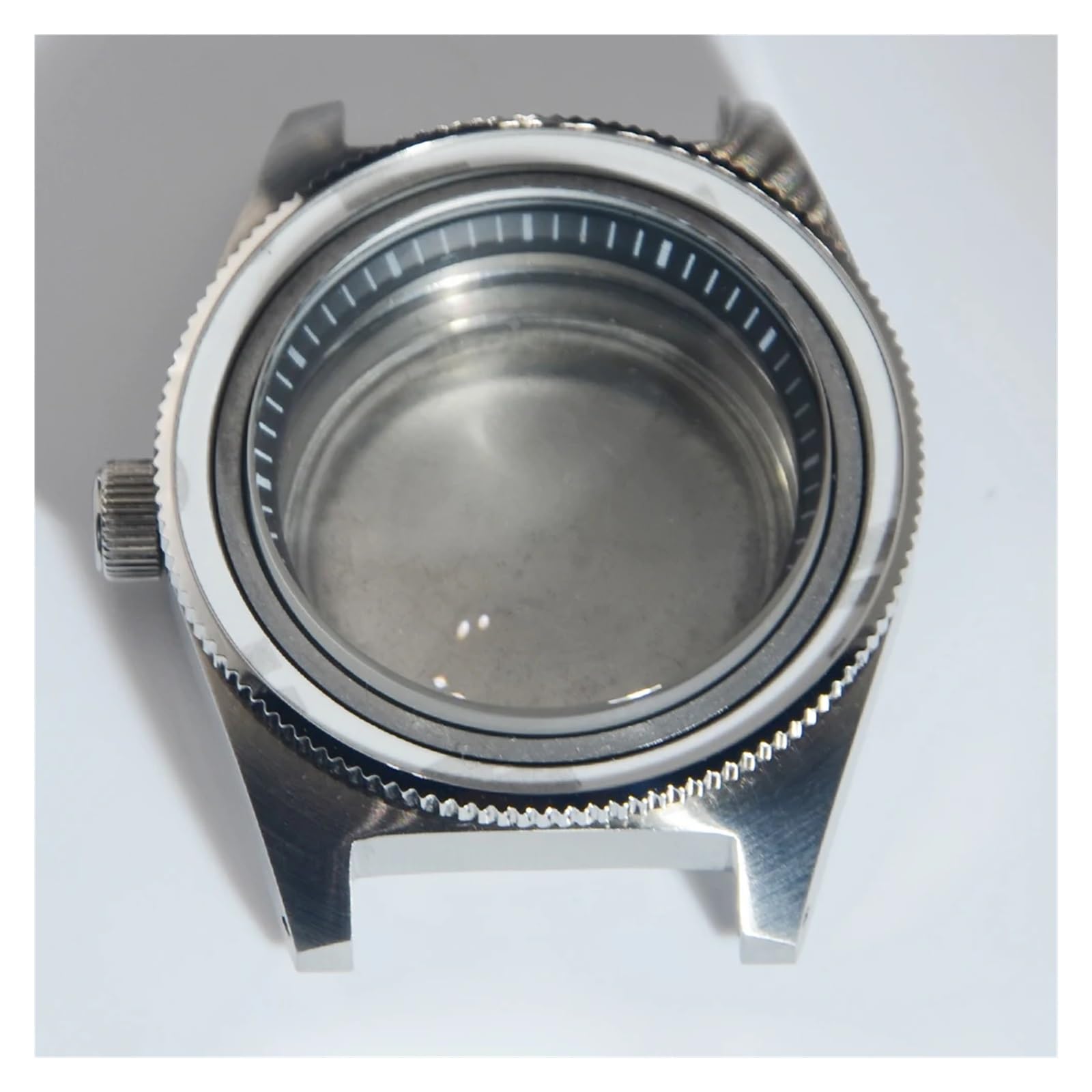Boîtier de montre NH35 style 62Mas 40mm en acier inoxydable brossé silver