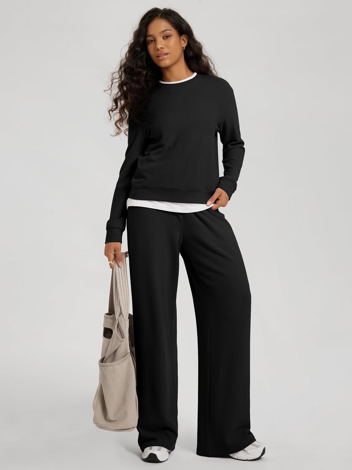 ODODOS Women's Stretch Fleece Long Sleeve Sweatshirts – Ultra-Soft Cozy Warm Crewneck Pullover Tops - Image 2