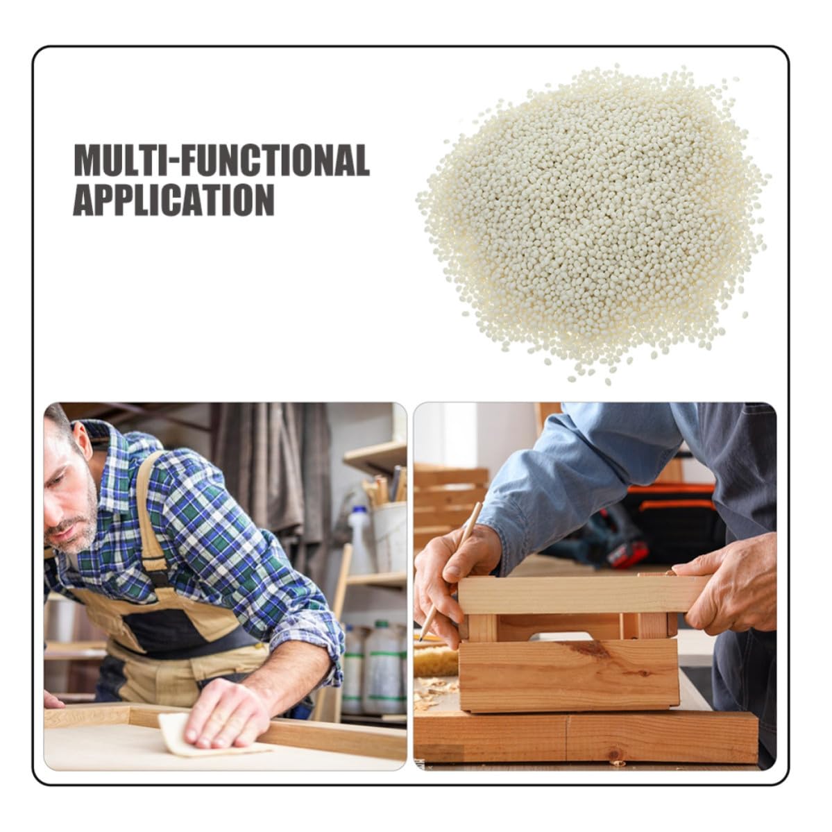 Gránulos de Pegamento Termofusible de Alta Temperatura para Muebles y Puertas, Adhesivo Pvc Blanco de 1 Kg Acabado sin Costuras para Carpintería y Manualidades
