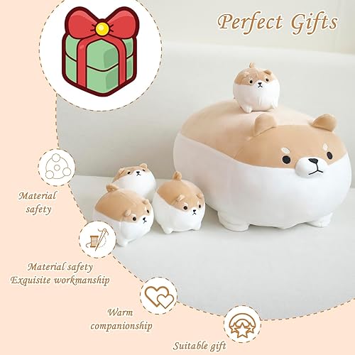 Vista 35 de Almohada de capibara, adorable almohada de peluche de animal, con 4 peluches bebés en su barriga, de algodón suave, regalo para niños