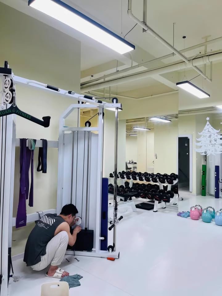 Image of Functional Trainer Cable Machine, Cable Crossover Machine with Full Body Workout Attachments, Height Adjustable Pulley System with Dual 150lb Weight Stacks for Home Gym