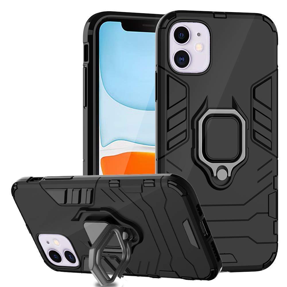 Eakyy iPhone 11 Tough Armor Bumper Back Case Back Cover with Ring Stand Drop Protection Case Thinfit polycarbonate rubber 360 protection case for iPhone 11 - Black (B08XJWY858) Amazon Price History, Amazon Price Tracker
