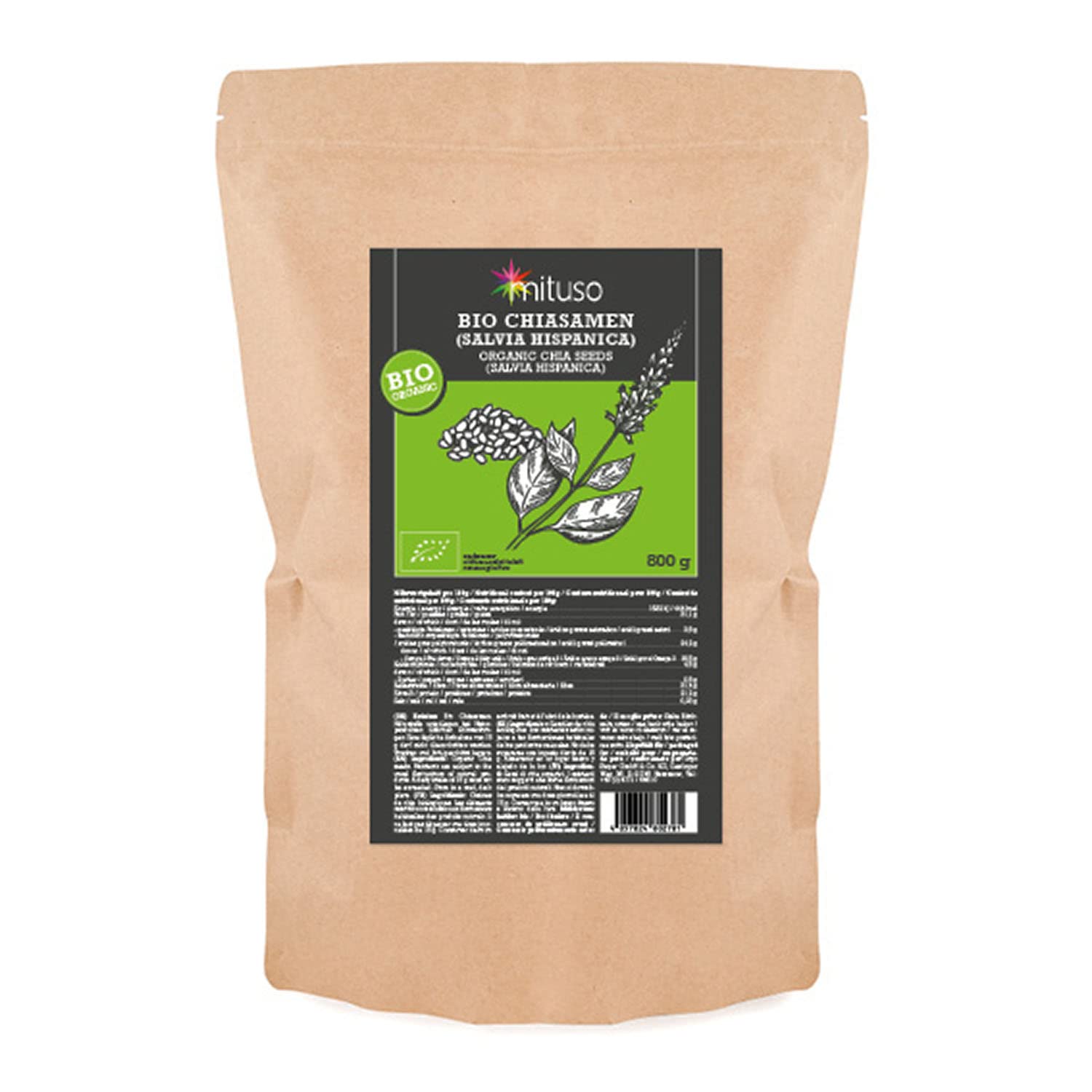 mitu Semillas de Chía Ecológicas 800g