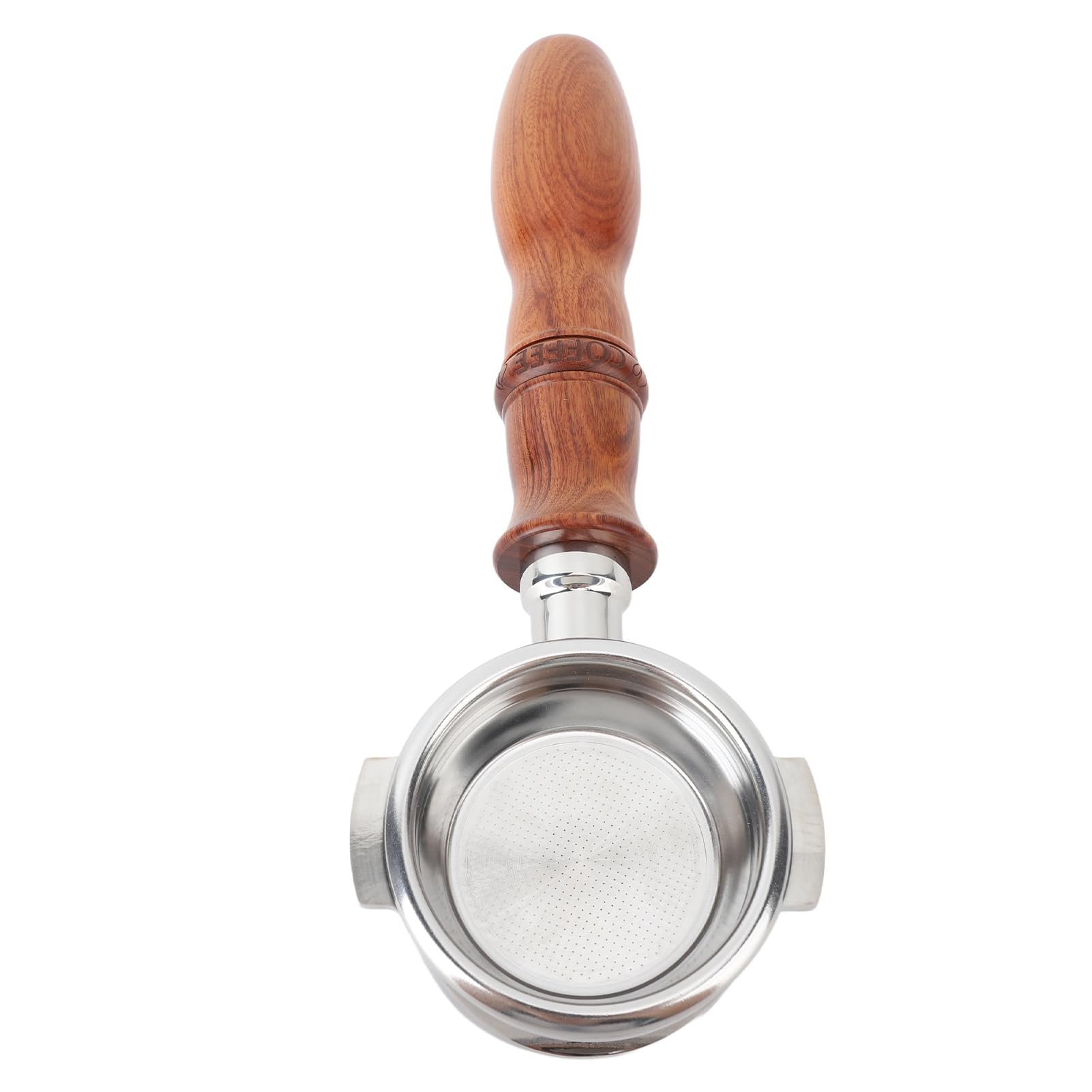 Portafiltros de repuesto para cafeteras de 58 mm sin fondo, mango de palisandro, portafiltros huecos de acero inoxidable para Expobar E61 para GEMILAI (tipo 1)