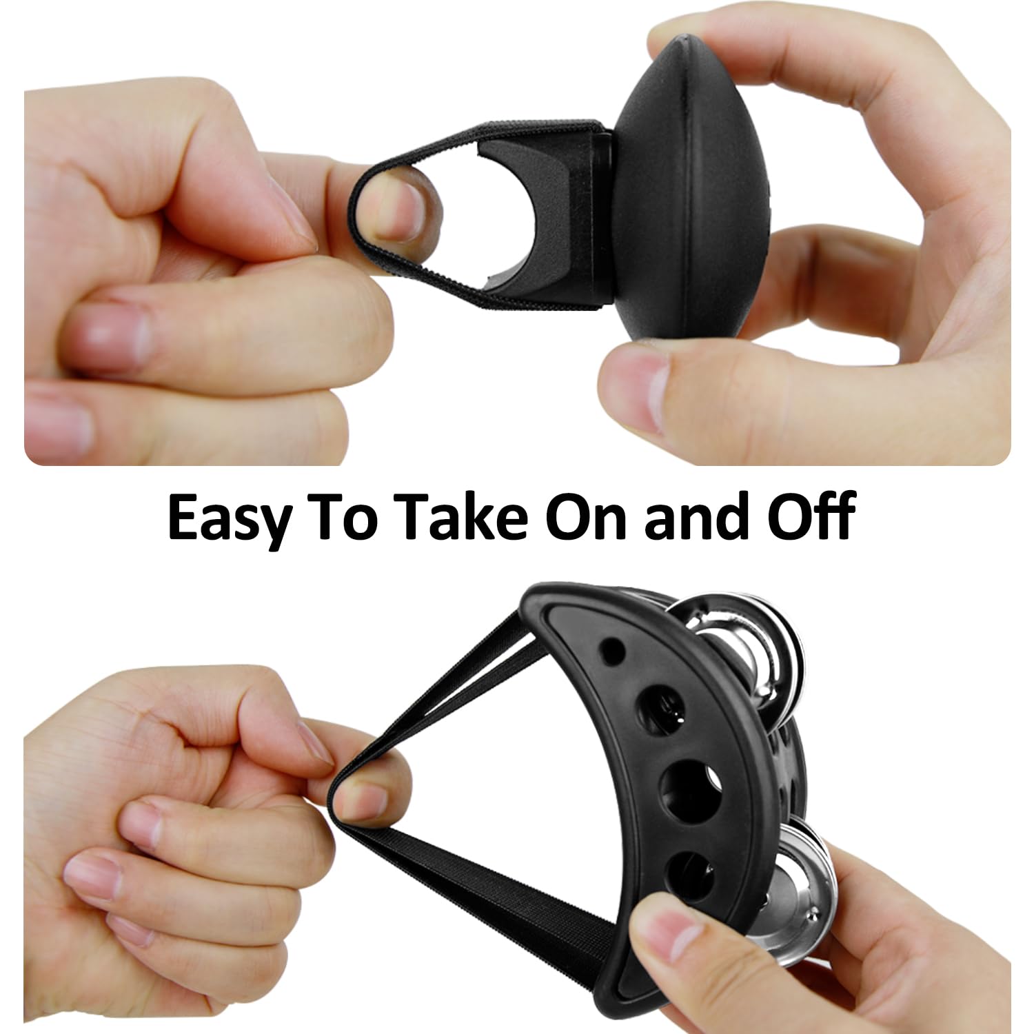 Egg Shakers und Fuß Tamburin Percussion, Rhythmus Finger Shaker für Schlagzeug Gitarre Ukulele Mandoline Banjo Spielen