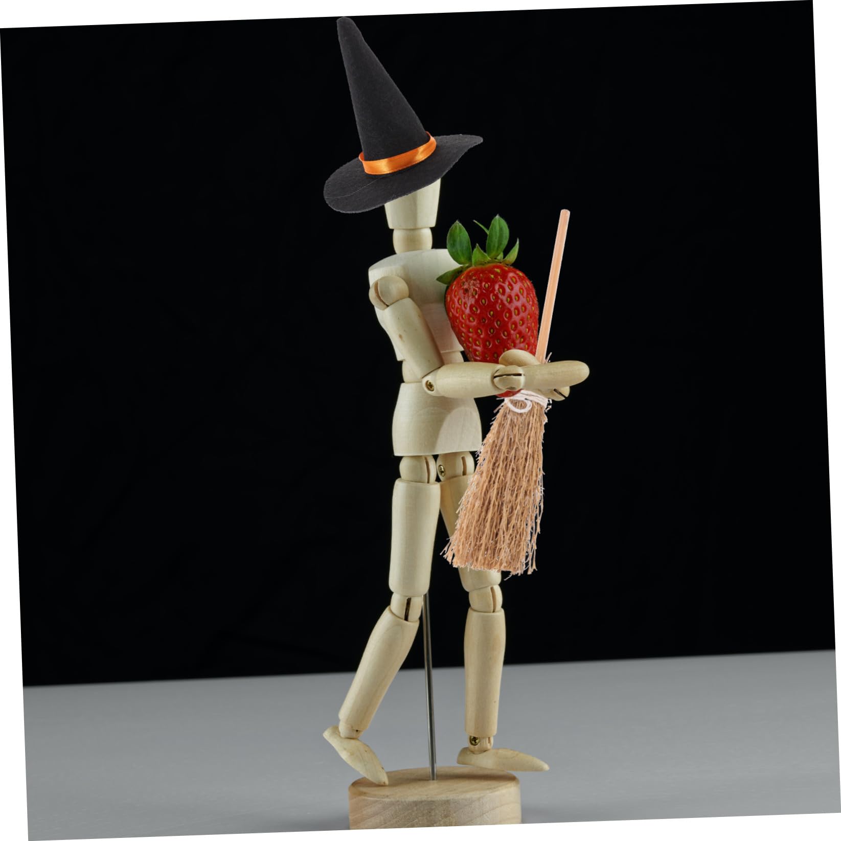 ifundom Set 12 Pezzi Mini Cappelli da Strega e Scope Halloween Decorazione Fai da Te in Feltro Resistente Accessori Miniatura per Festa e Decorazioni Casa Bambole