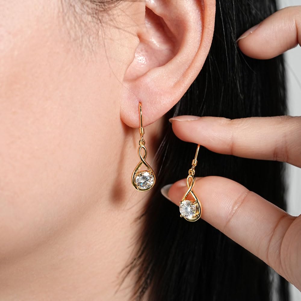 WBDWWTD Wassertropfen-Ohrringe aus Sterlingsilber, D-Farbe, Moissanit, Valentinstag-Schmuck, Geschenke für Frauen und Mädchen