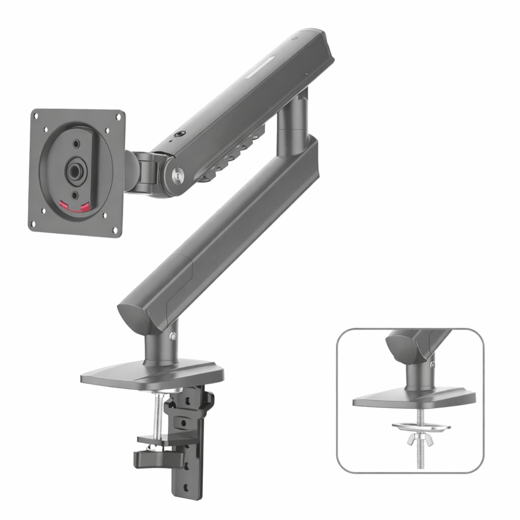 NB Ergonomic 17-32 inch Monitor Desk Arm 360 Degree Movement Heavy Duty 2-9 kgs Load Capacity (Black, Single Arm)-image-25