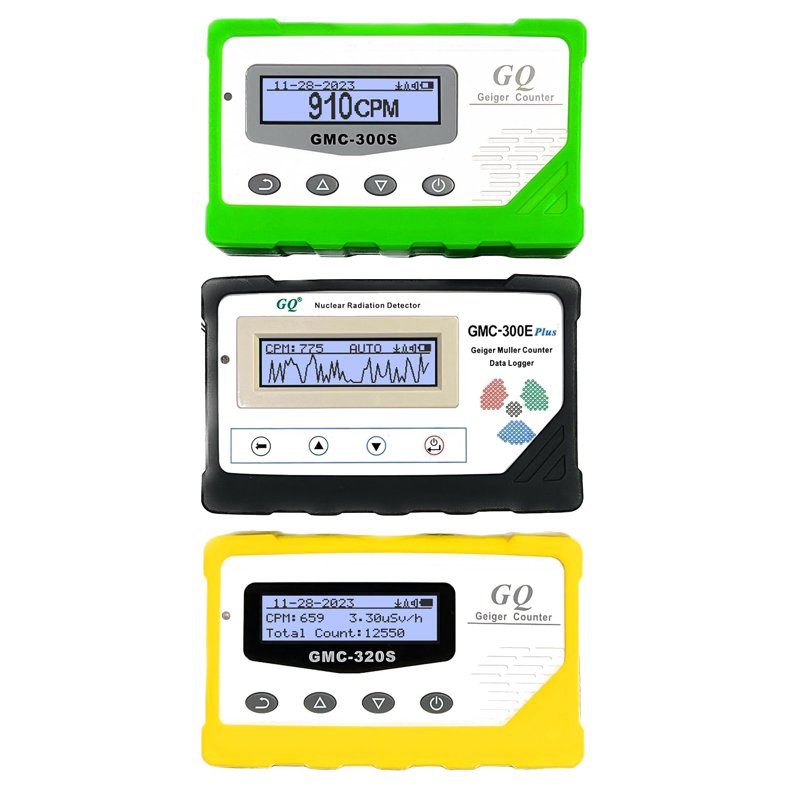GQ GMC Digital Geiger Counter Nulcear Radiation Detector Drop-Proof Silicone Case (Black, Green, Yellow) (Green)