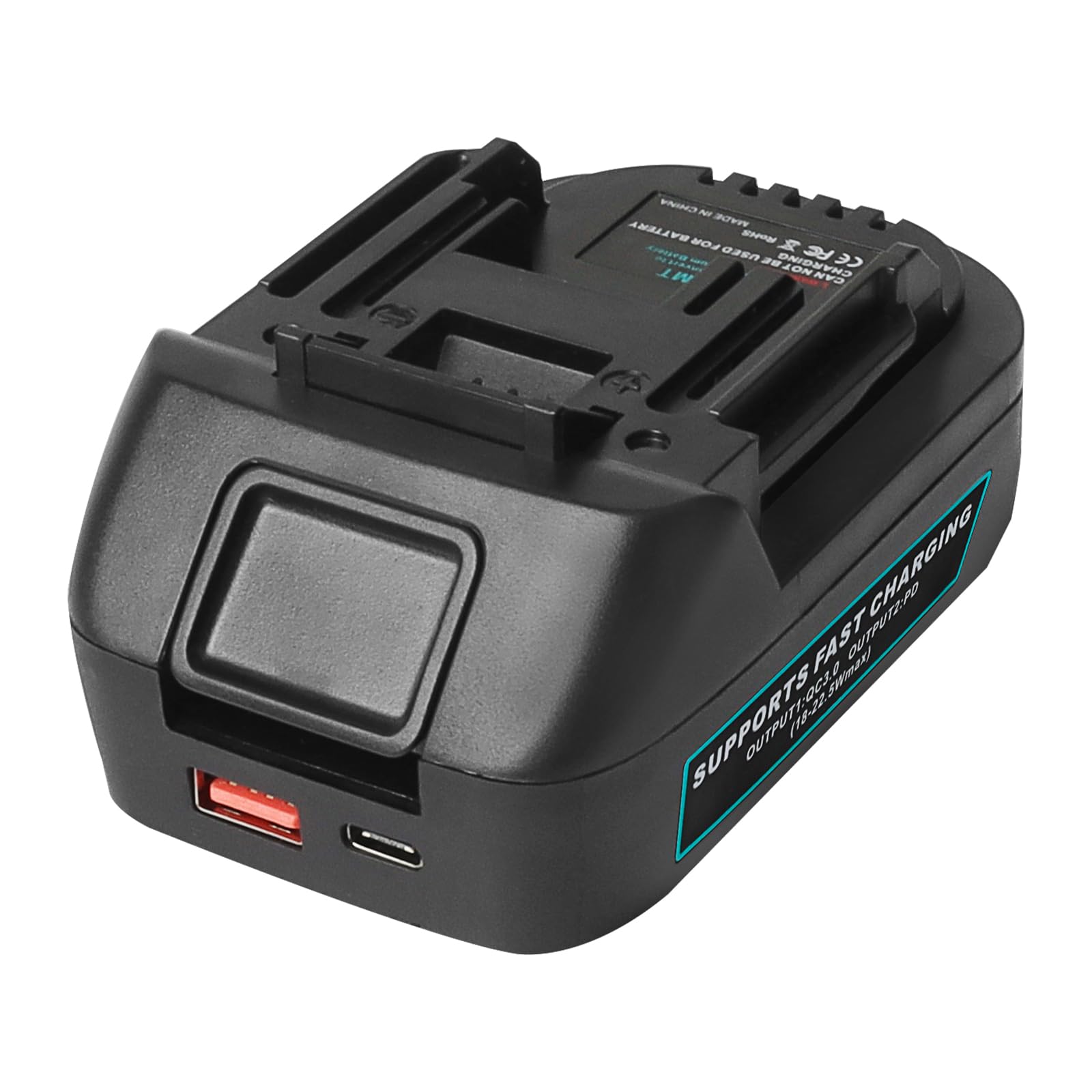 Powarobor Adaptateur De Batterie pour Batteries Bosch 18V GBA Batteries | -Compatible avec les outils électriques Makita 18V LXT,USB/type-C,Sans batterie