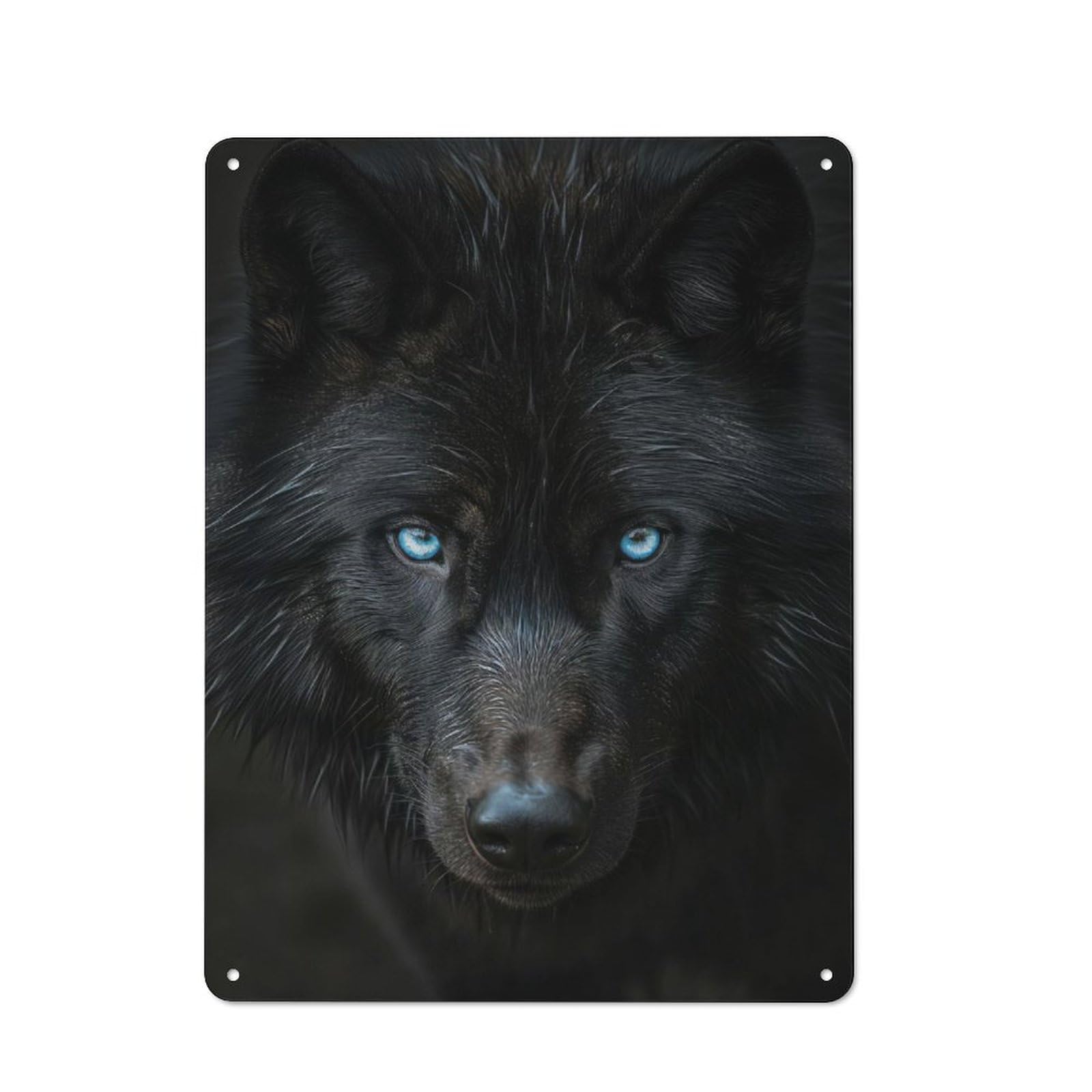Black Wolf Portrait Vintage Metal Sign 40x30cm, Bistro Style Bistro Wall Plaque for Cafe, Bistro, Bakery Or Restaurant