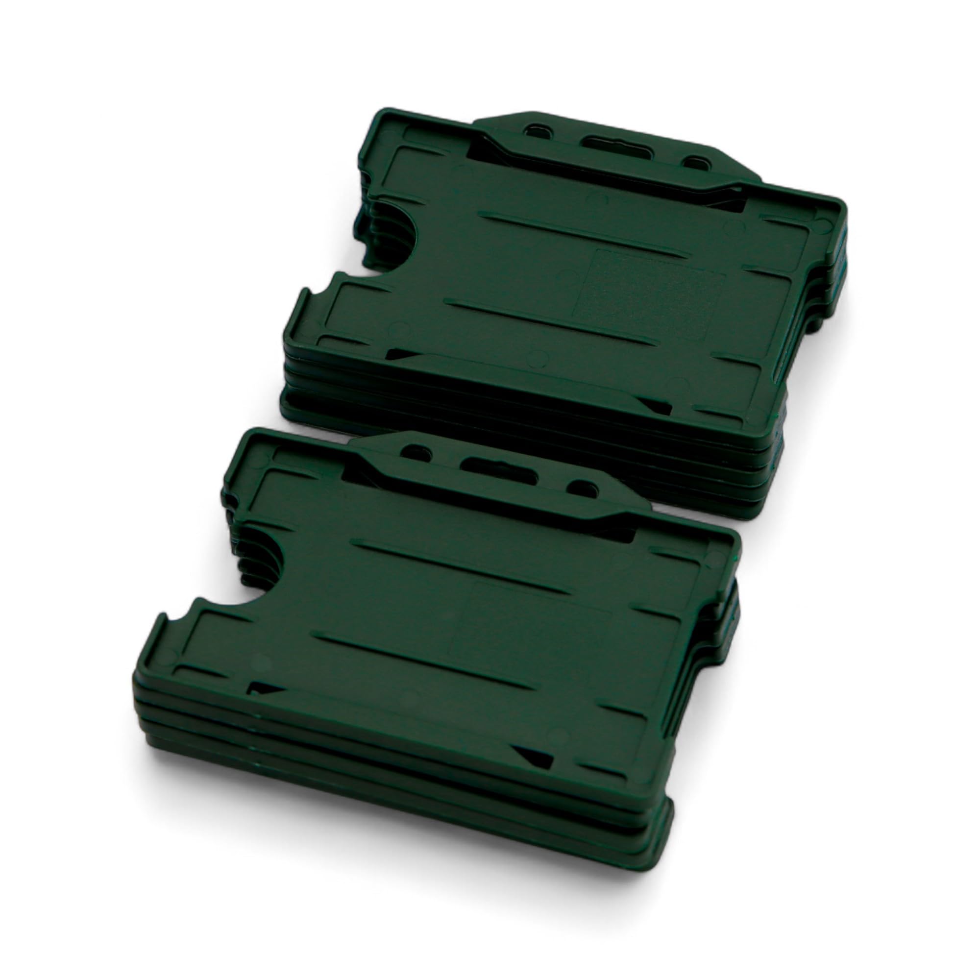 ALG ID Cards - Single Sided Rigid ID Identity Card Pass Badge Holder (Landscape) (86mm x 54mm CR80) - 10 Pack (Dark Green)
