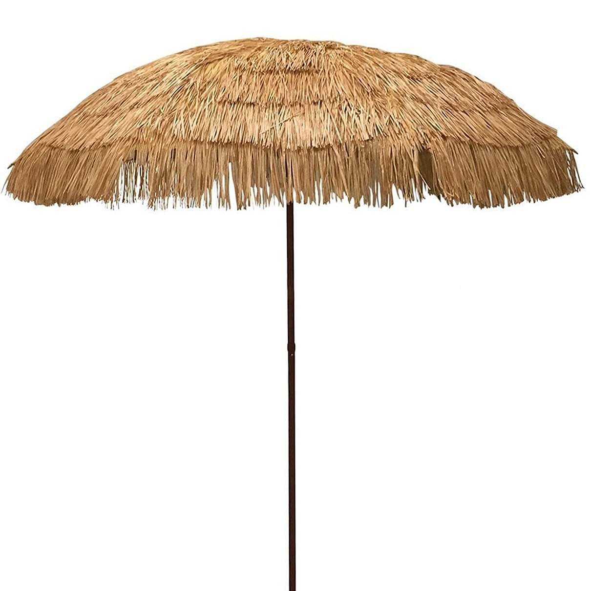 WDSOPK Garden Parasol,Thatched Umbrella Outdoor Patio 2m,Durable Hawaiian Beach Umbrella,Upgrade Thick Raffia Straw Patio Umbrellas Tilt 45°,for Lawn Pool Backyard Garden Parasol