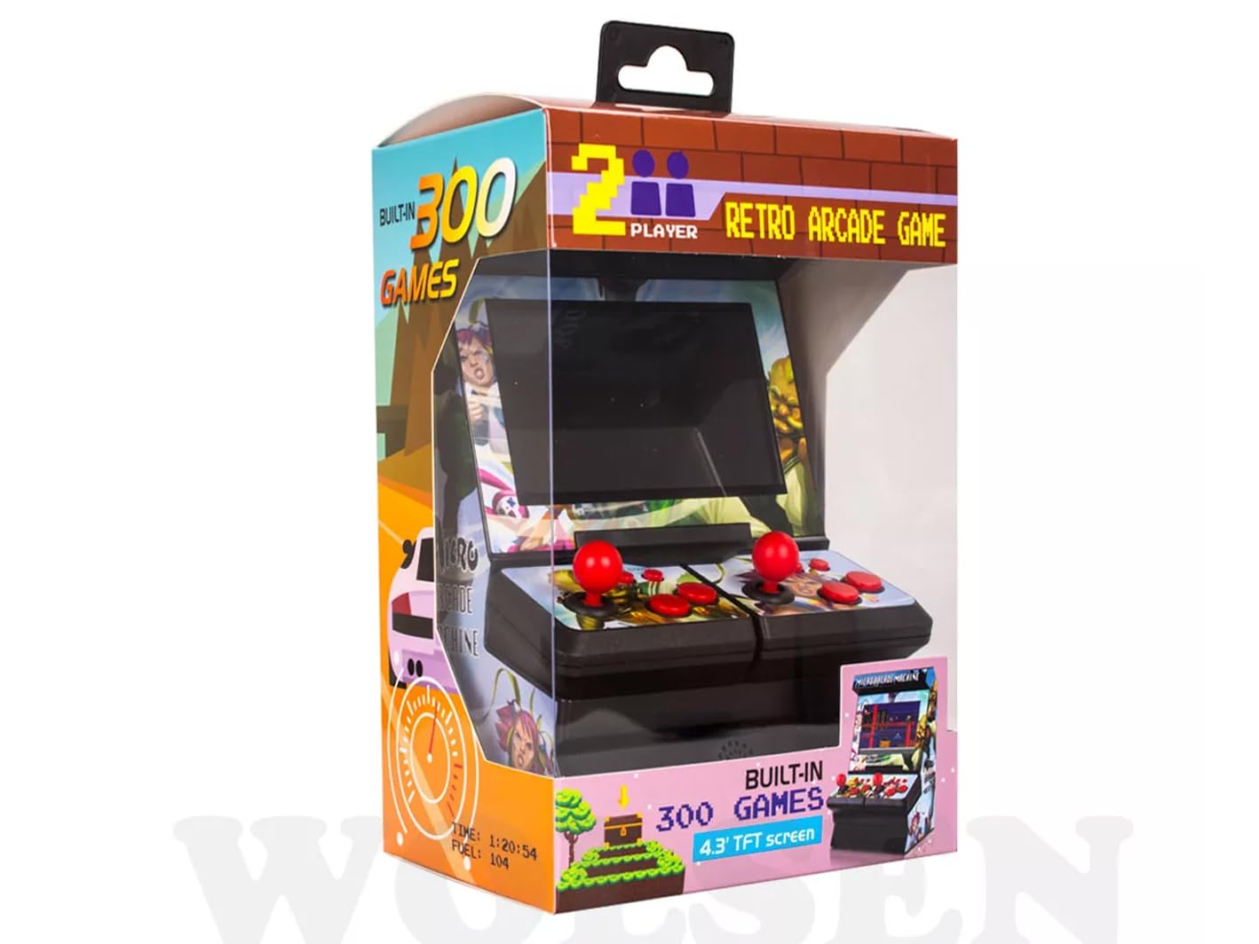 Mini machine de jeu d'arcade, 300 jeux de style rétro intégrés, alimentée par des piles AA avec écran coloré de 10,9 cm pour enfants et adultes Mini machine de jeu d'arcade, 300 jeux de style rétro intégrés, alimentée par des piles AA avec écran coloré de 10,9 cm pour enfants et adultes