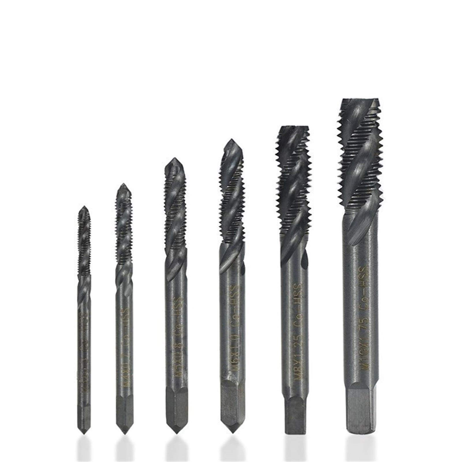 XIANBAO Auger Bit Mashine برغي دوامة الخيط الحنفية نيتريدج توصيل الصنابير 6 قطع m3 m4 m5 m6 m8 m10 آلة المسمار الصنبور