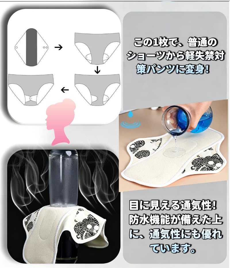 Amazon | 【繰り返し使える】 吸水パッド 軽失禁パッド 洗える 布