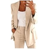 Blazer Sets Women 2 Piece Outfits Business Casual Outfits 2025 Dressy Casual Pant Suits Plus Size Wide Pants Suit Set