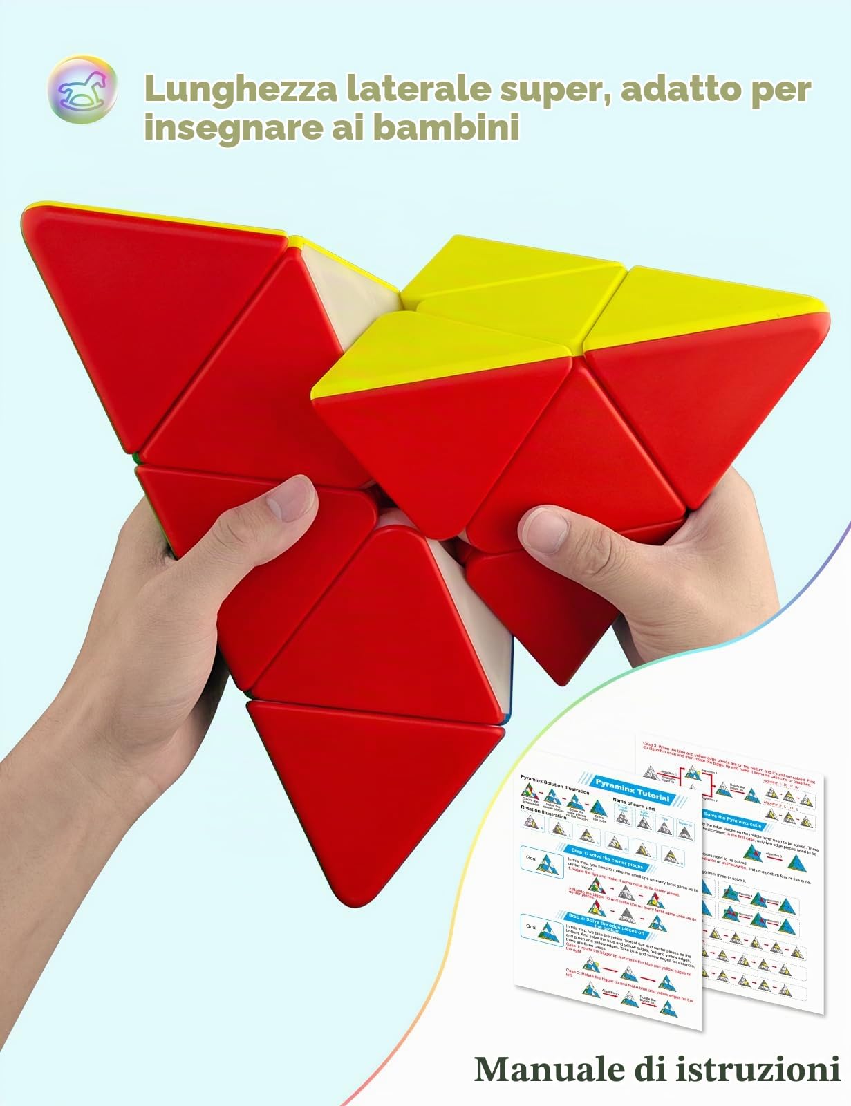 ROXENDA Megaminx Skewb Speed Cube Lot de 5 Cubes 2 x 2 3 x 3 cm Puzzle de Collection avec tutoriel de dés pour Enfants et Adultes (Autocollants