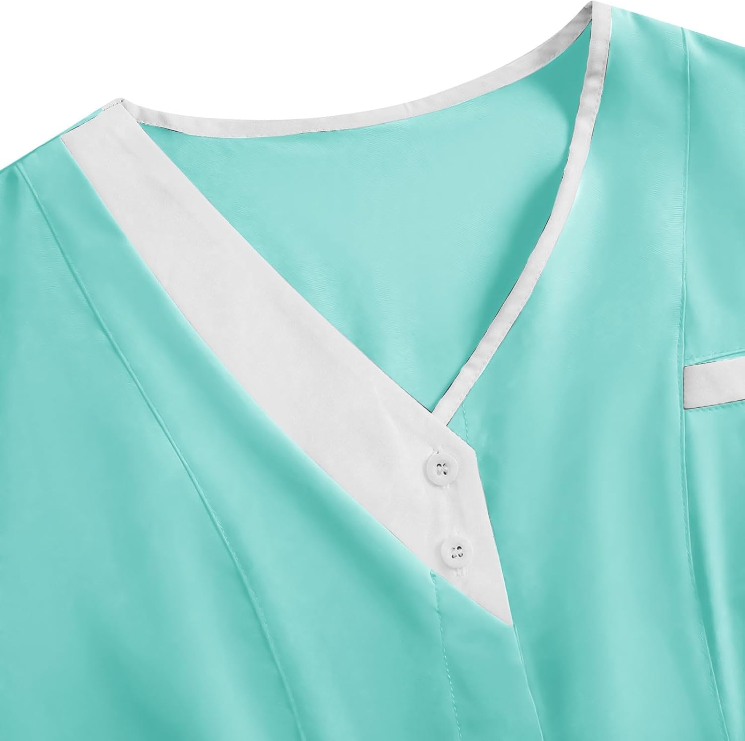 Scrub Tops Women Lightweight Short Sleeve V Neck Button Medical Shirts Cool Stretch Nurse Uniforms with Pockets