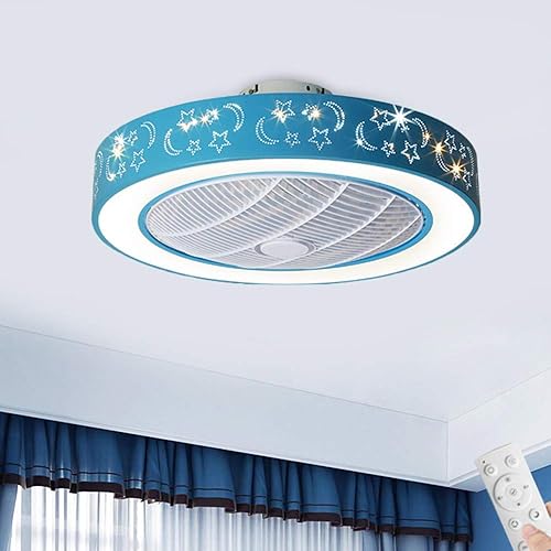 LAKIQ - Lámpara LED para ventilador de techo con mando a distancia de 7 cuchillas para habitación infantil de acrílico moderno con montaje empotrado