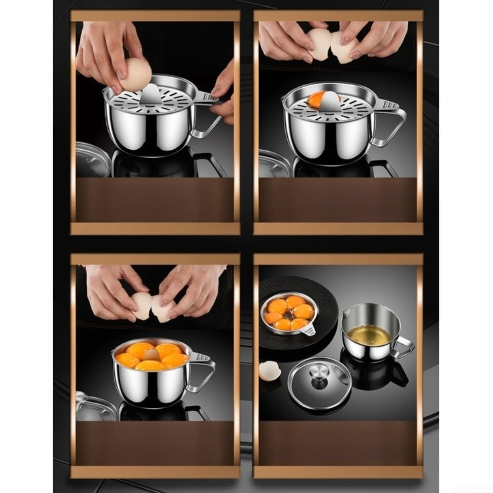 Separatore di uova in acciaio inox con 5 scomparti e cracker, accessori da forno in acciaio inox 304 per cucina