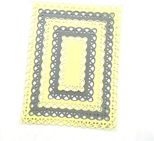 Miniatura 5 de 5 troqueles de corte de marco rectangular de encaje, marco de fondo cuadrado de encaje, troqueles, plantillas de metal en relieve para tarjetas,