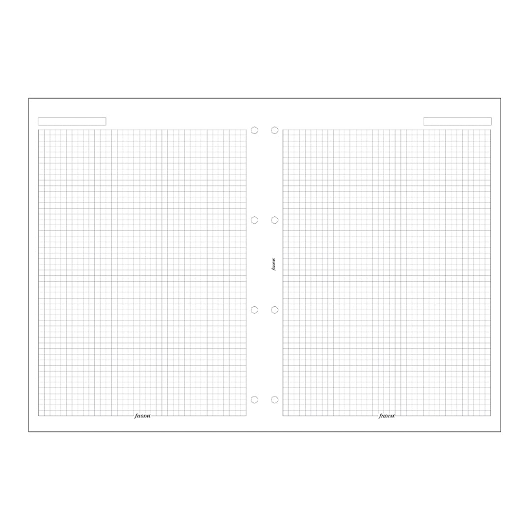 Filofax A4 White Quadrille Notepaper 20 Sheets