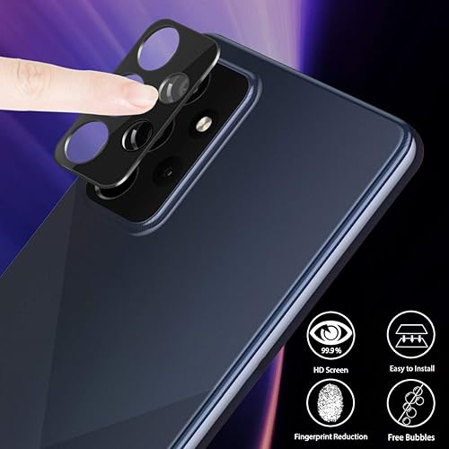 Miniatura 2 de Orzero Paquete de 3 protectores de lente de cámara compatible con Samsung Galaxy A52, Samsung Galaxy A72 (4G y 5G), protector de cámara 9 dureza HD,