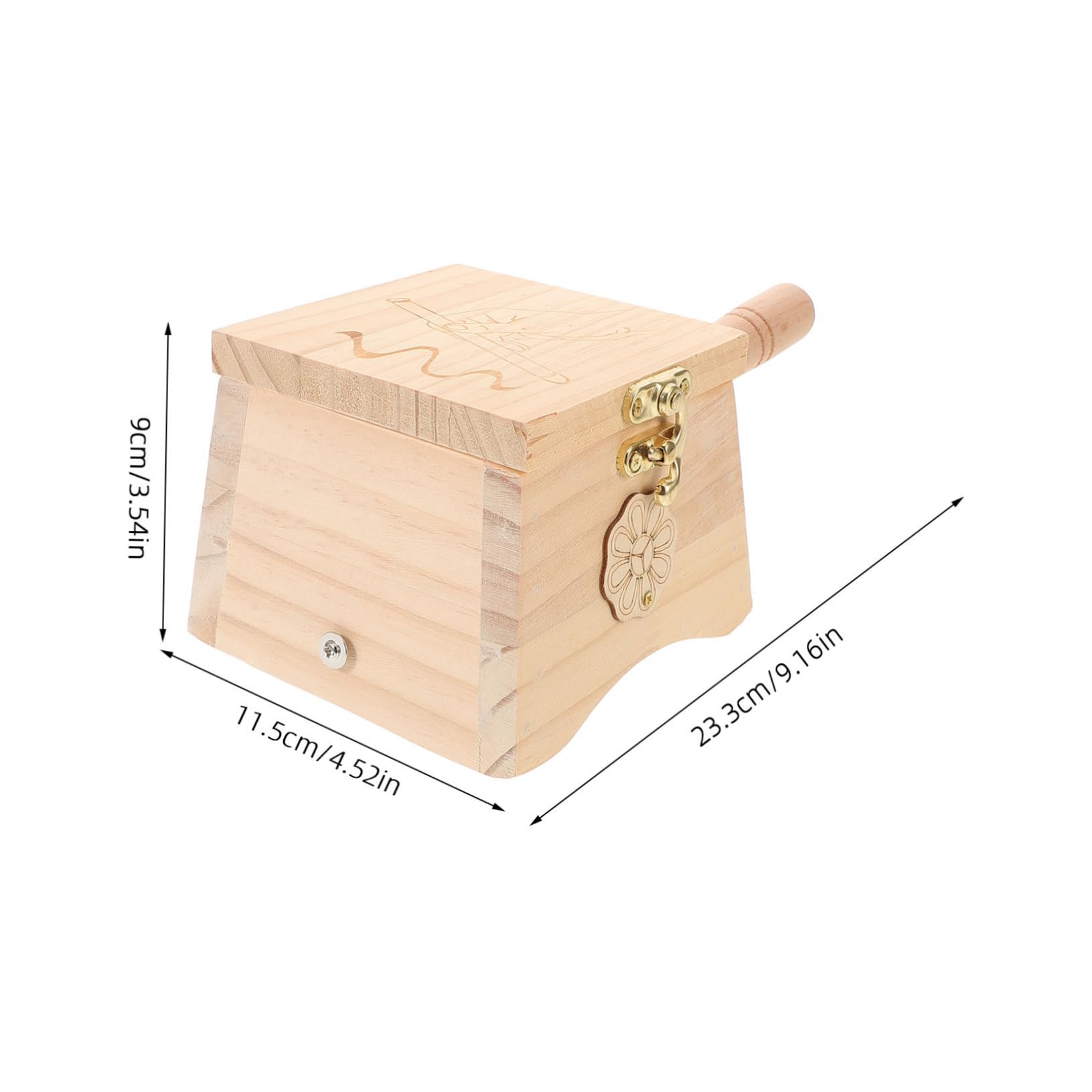 ORFOFE Box Traditional Box Wooden Jar Portable Moxa Box Burner Safe Stable Base