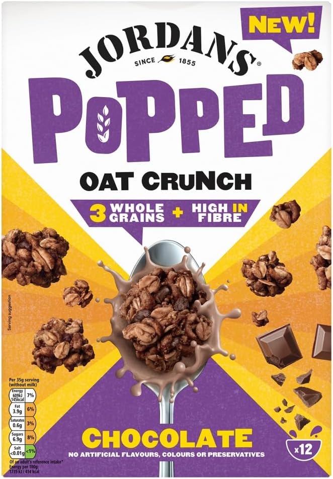JORDANS Popped Oat Crunch Chocolat, Breakfast Cereal, Vegetarian