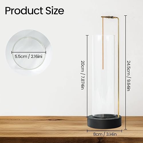 Miniatura 10 de Soporte de incienso para palos, quemador de incienso volador anticenizas con 30 varillas de incienso, recogedor de cenizas de vidrio desmontable