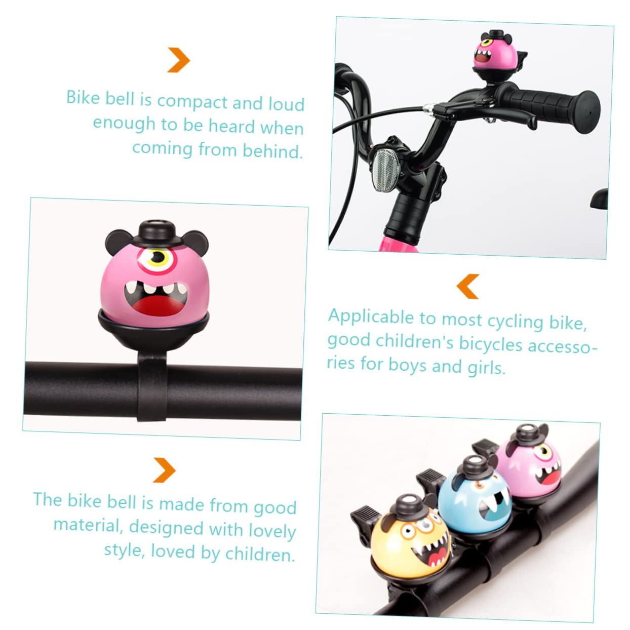 ABOOFAN 5st Fahrradklingel Cartoon-Muster-Glocke Glocken Mädchenfahrräder Regenfeste Glocke Vintage-Accessoires Fahrradversorgung Babywippe Aluminiumlegierung Mountainbike Lieferungen