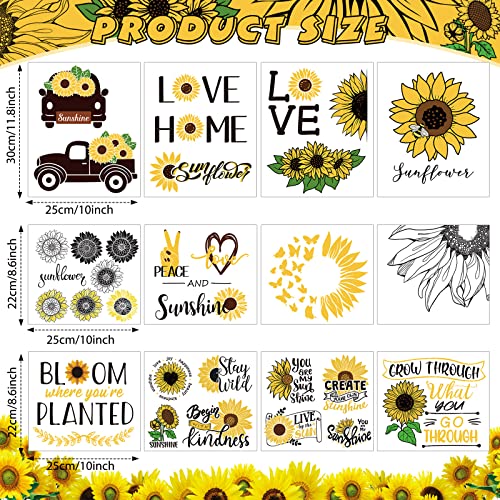 12 Sheets Sunflowers Iron On Stickers Truck Sunflower Iron On Decals Patches Heat Transfer Stickers Summer Iron On Appliques For Pillow Covers T-Shirt Jackets Hoodies Diy Decoration #TOP1