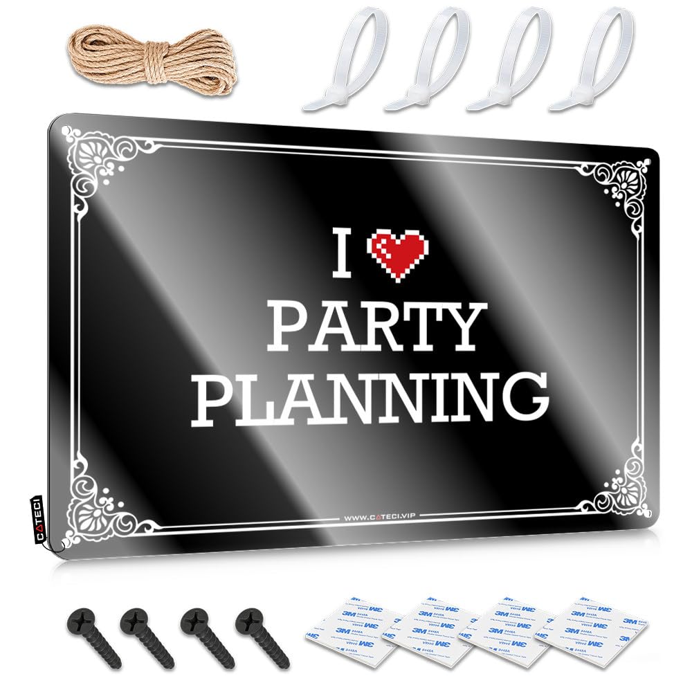 Fzfn Colour Farmhouse Signs House Stuff Ready To Hang - I Love Party Planning Fun For House(30X40cm)