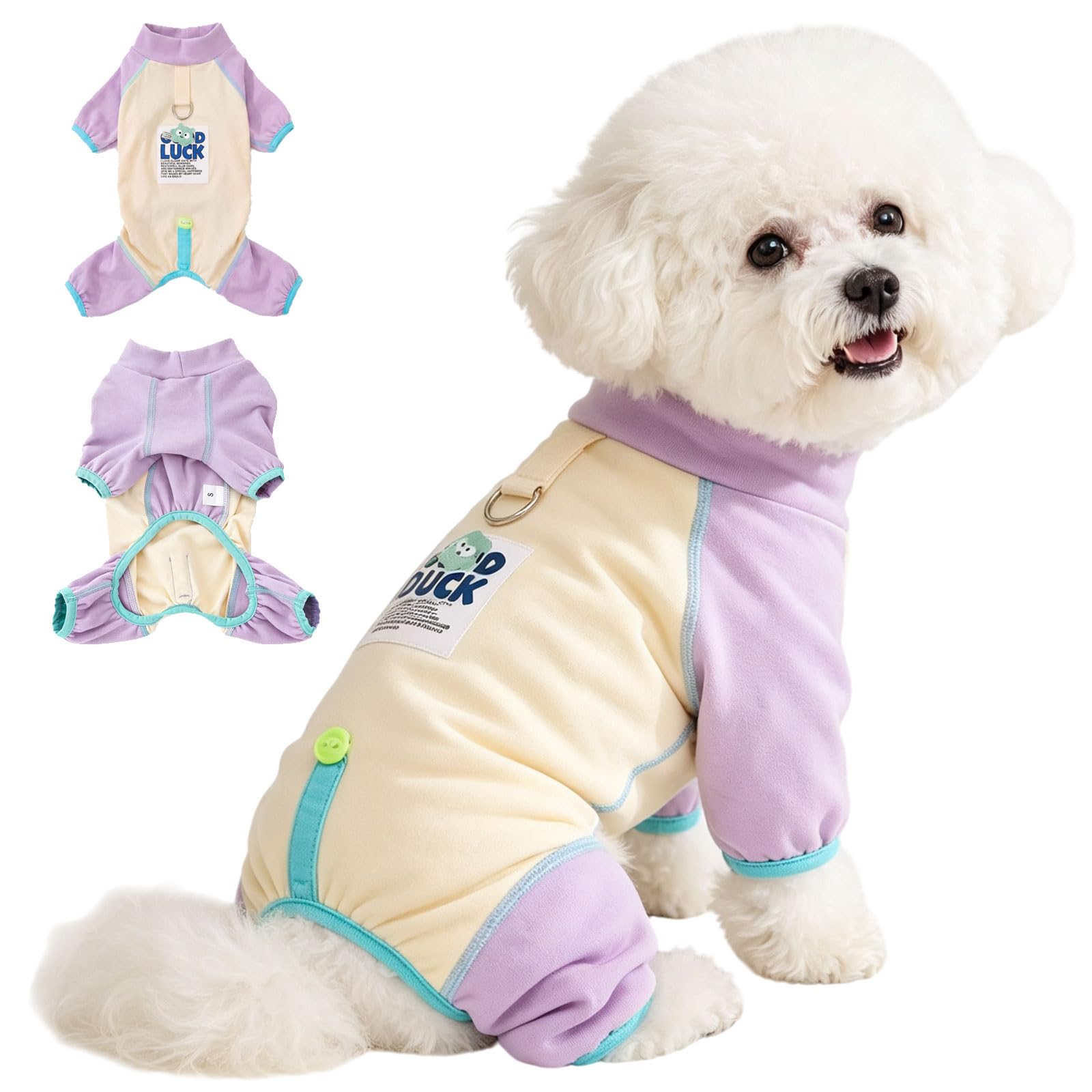 Anlitent Dog Winter Clothes, Warm Fleece 4-Legged Pet Jumpsuit for Puppy,XL