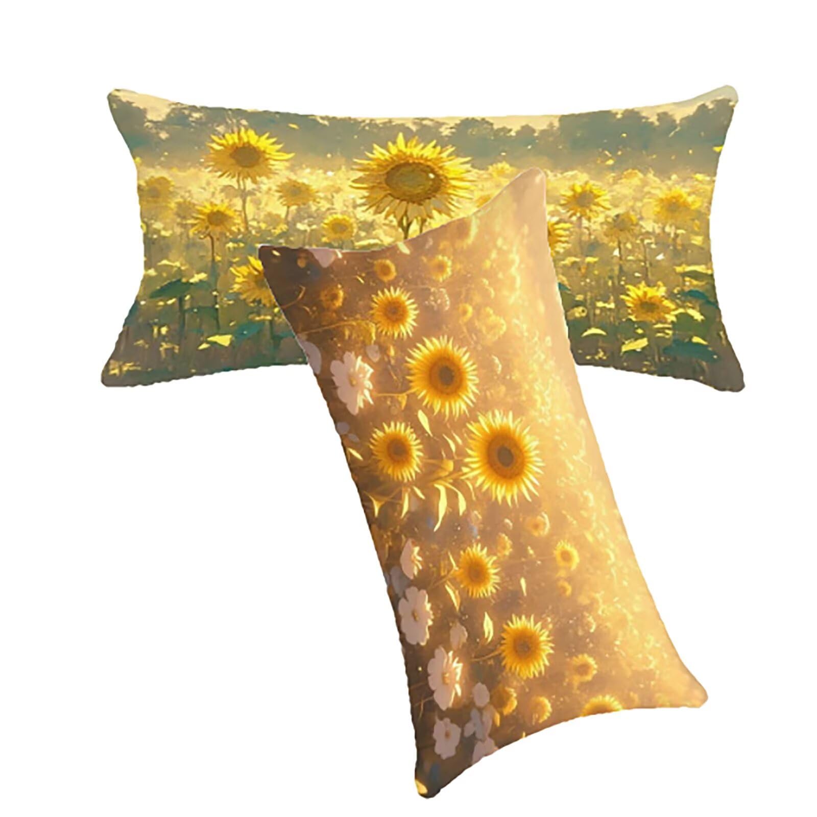 Housse de coussin lot de 2 jaune lavable contre les taches de l'extérieur
