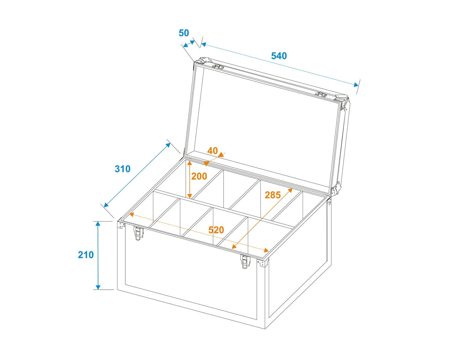 ROADINGER Universal-Koffer-Case TDV-1 | Universell einsetzbares Case mit flexiblen Polstertrennwänden