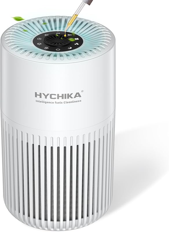 HYCHIKA Légtisztító allergiásoknak aromaterápiával, H13 HEPA szűrő, csendes 20dB, fehér