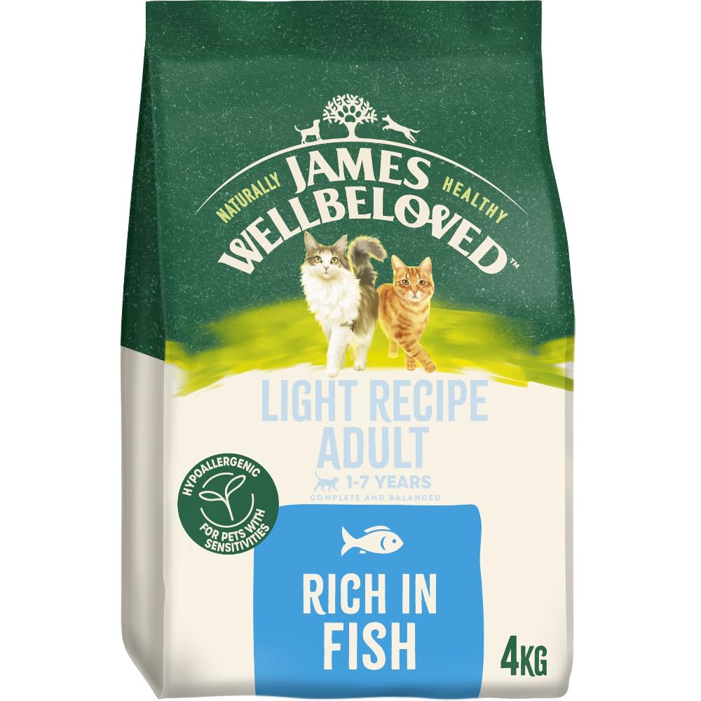 James Wellbeloved Cat Adult Hypoallergenic Dry Food Light Fish 4 kg