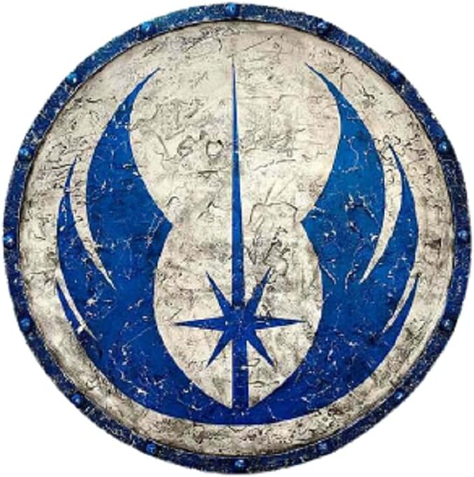 V39 - Escudo de madera y acero, diseño vikingo, color blanco : Amazon