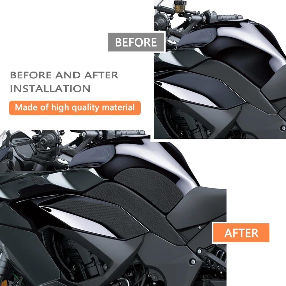 Płyta ochronna zbiornika Pasuje do Ninja 1000SX 1100SX SE 2020-2025 boczne nakładki na zbiornik paliwa Protector naklejka gazowy uchwyt kolanowy podkładka trakcyjna(BLACK-SET)
