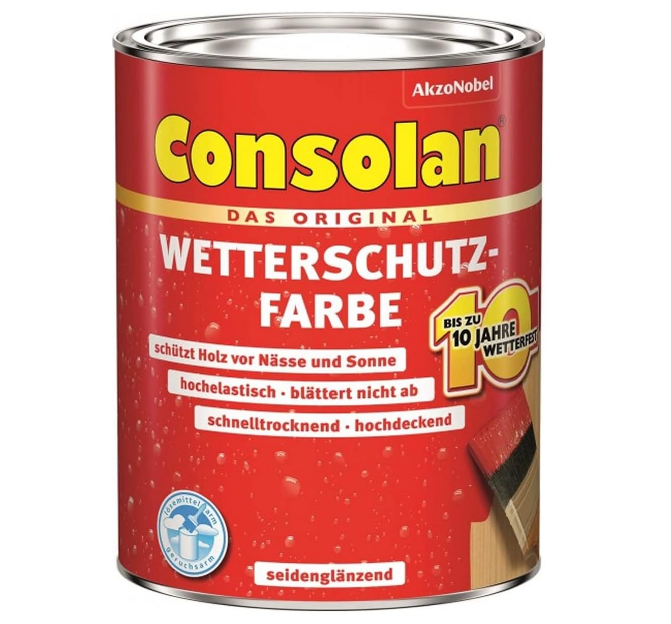 Consolan Profi Wetterschutzfarbe Holzschutz außen 2,5 L Ral 7016 Anthrazitgrau