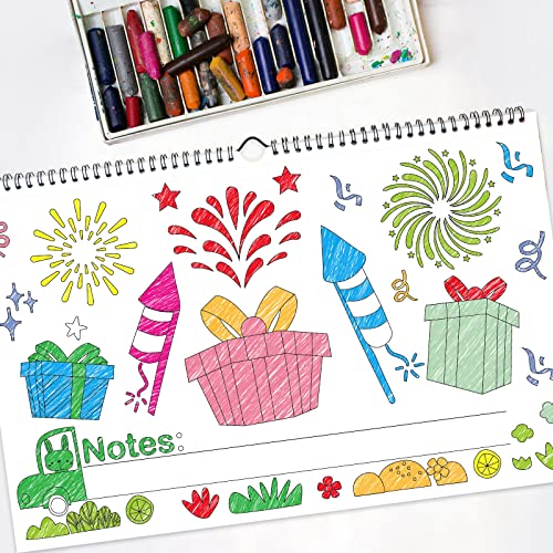 Wall Calendar For Kids Coloring Calendar 2023 Perforated Sheets Wall Calendar 11 X 17 Home Classroom #TOP4