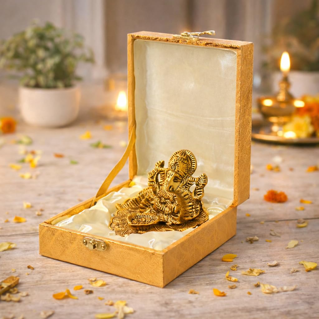 CraftVatika Ganesha Idol with Diya Stand, Ganesha Diya with Gift Box, Home Decoration Items Festival Return Gift for Woman Diwali Wedding Anniversary Event Housewarming Gifts for Ladies Guest, Family-image-21