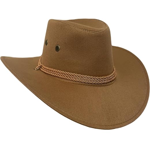 Chapéu Country Bege Unissex Sertanejo Australiano Rodeios Shows Cowboy