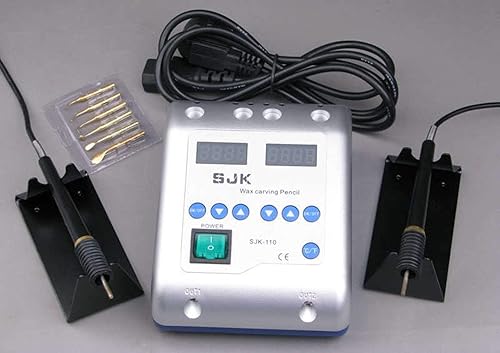 Miniatura 2 de Zeta Máquina de cuchillo de trinchar, encerador eléctrico, doble pluma y 6 recipientes d cera, para laboratorio odontológico.