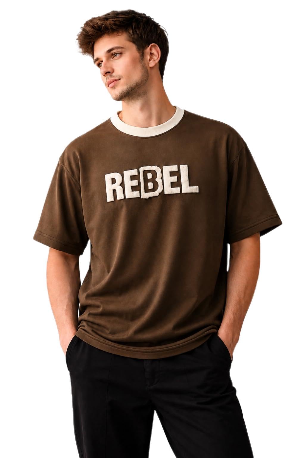 Men Premium Cotton Printed T-Shirt | Round Neck Half Sleeve Regular Fit Graphic Rebel Typography Printed Tshirt for Men-picture-31