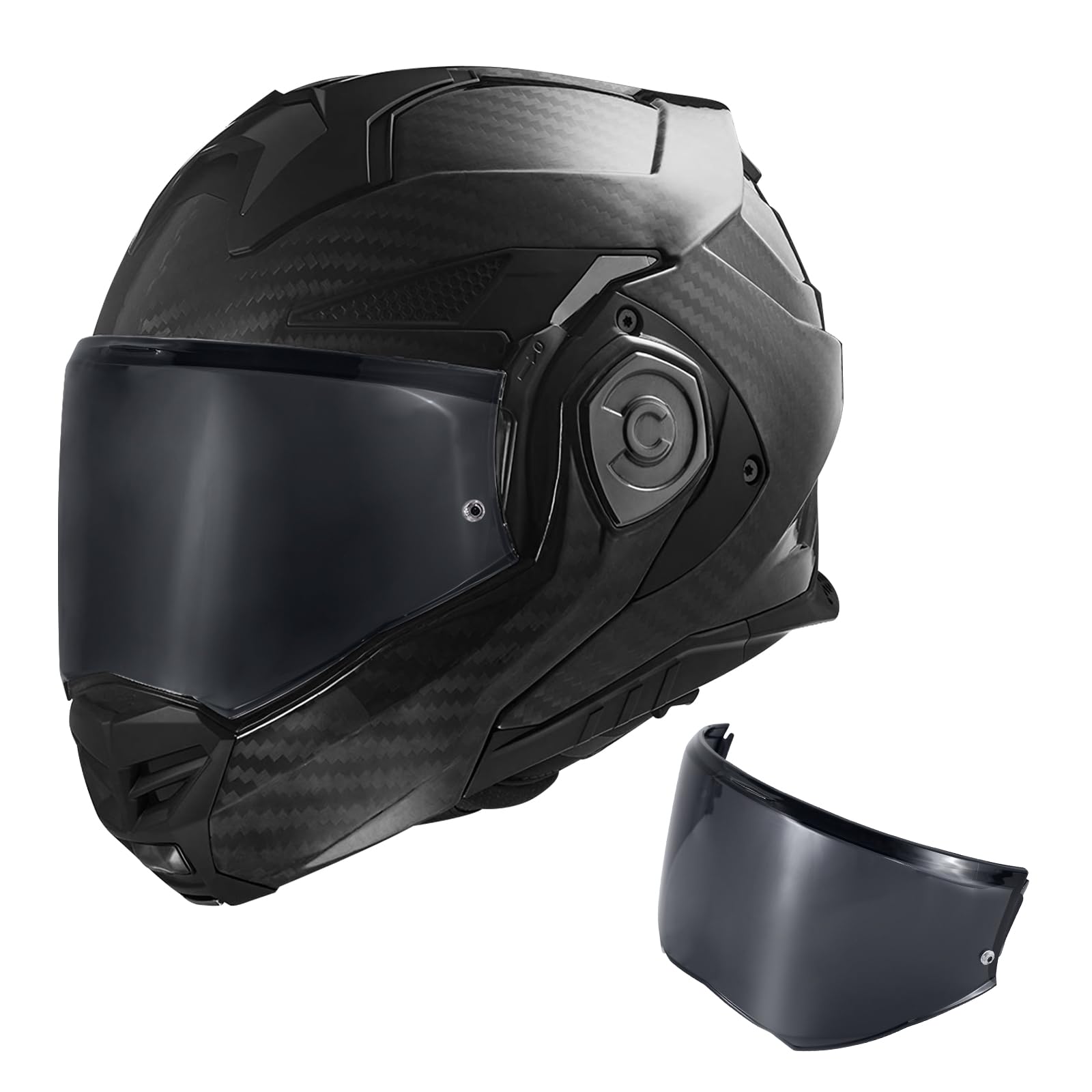 VCOROS Visera Casco Moto para FF901/Advant X,Visiera per Casco modular da Moto,Visera de Lente para Casco Protección contra Viento,Accesorios de Protección Facial (Negro)
