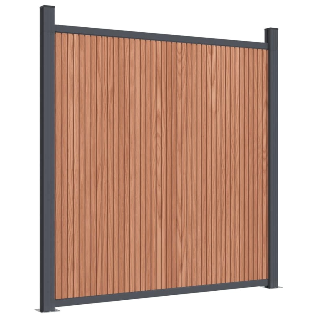 Vallas de jardín de WPC 180 x 186 cm Panel de Valla Jardin, Panel de Valla Elemento de Protección Visual para Terraza y Jardín Marrón