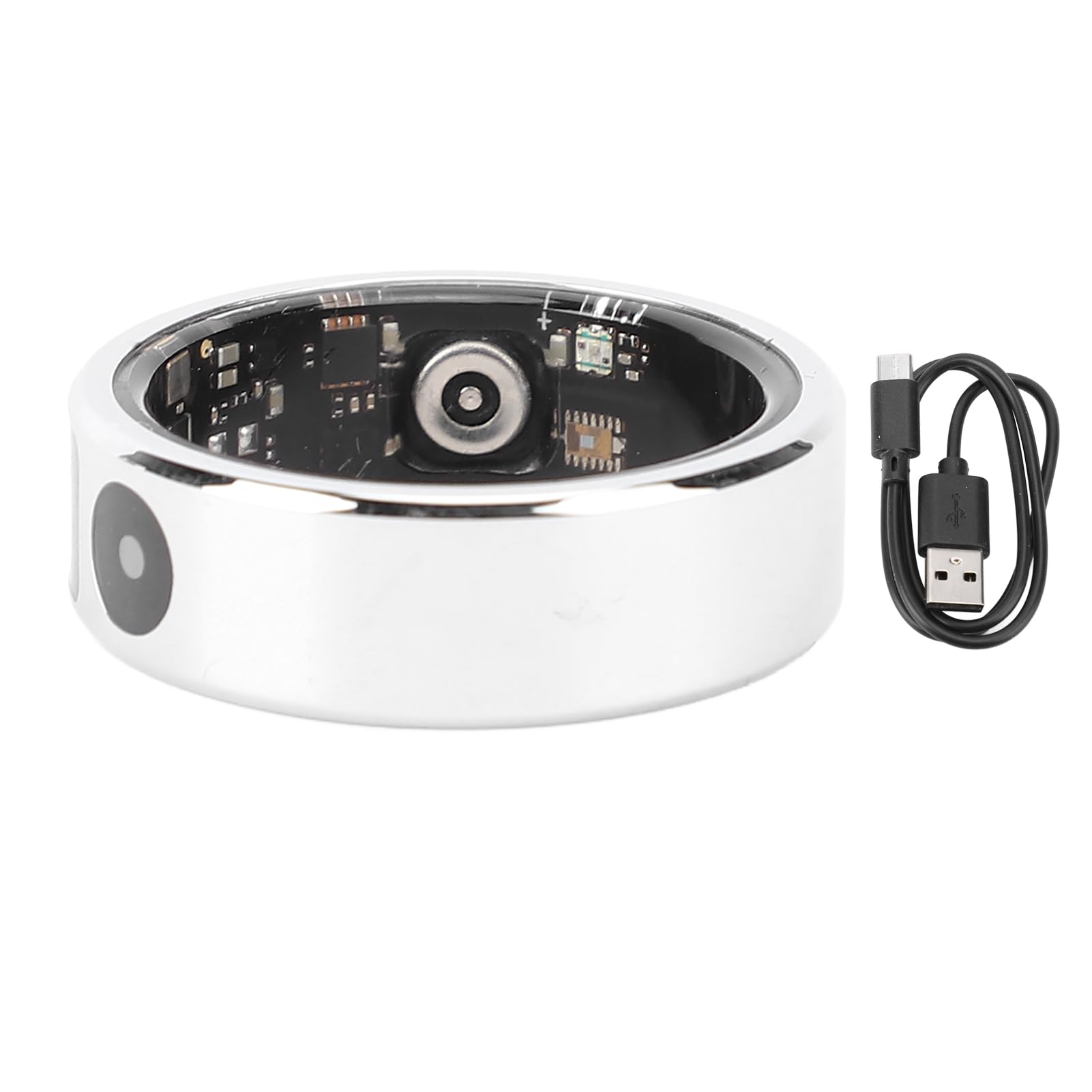 Anneau de Fitness Intelligent avec Affichage Couleur, Tracker d'activité IP68, Modes Multi-Sports, connectivité D'application Mobile, Bague de santé en Acier Inoxydable pour (8) (9) (10) (11) (12)